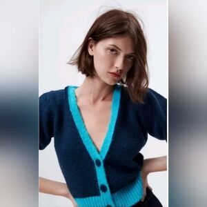 ZARA women cardigan Cropped button-down sweater